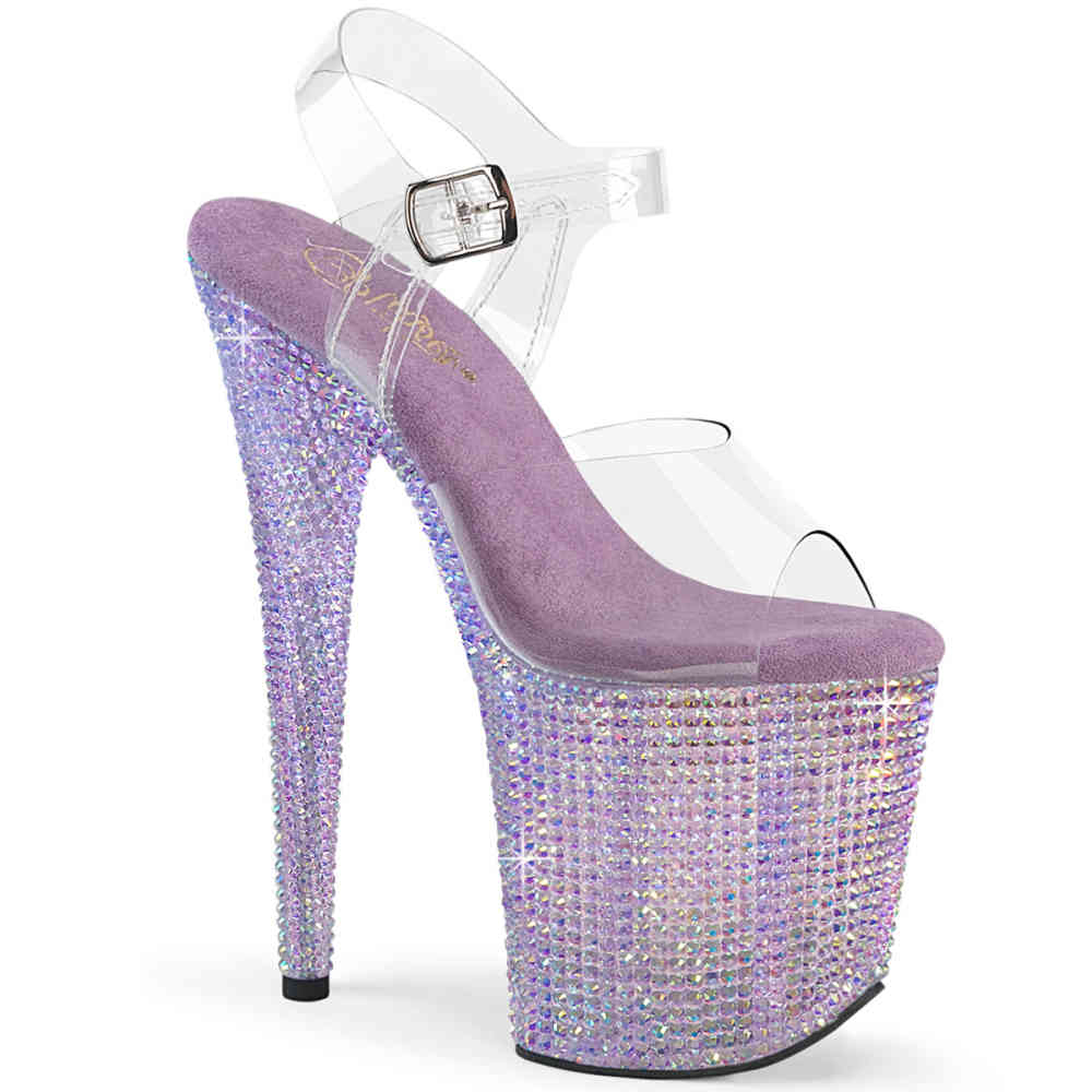 Pleaser - BEJEWELED-808RRS Sandaal met enkelband, Paaldans schoenen - Lila